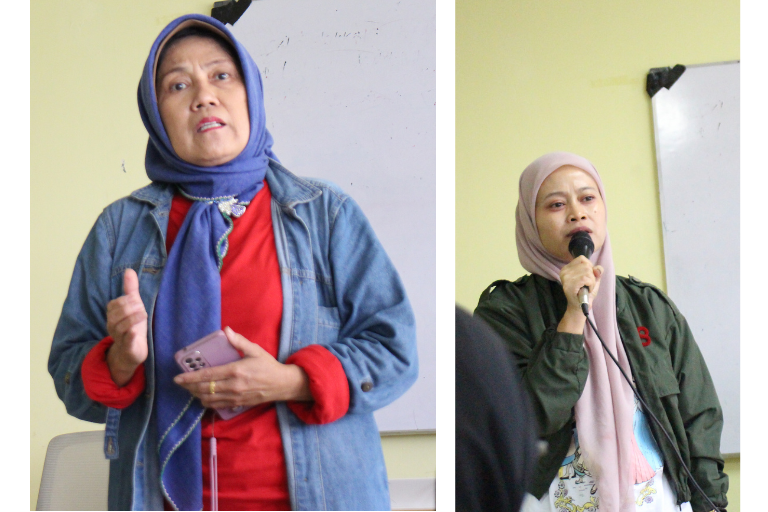 Head of the Library and Information Science Program, Dr. Rd. Hj. Funny Mustikasari Elita, M.Si., and HIMAKA Advisor, Fitri Perdana, M.I.Kom.